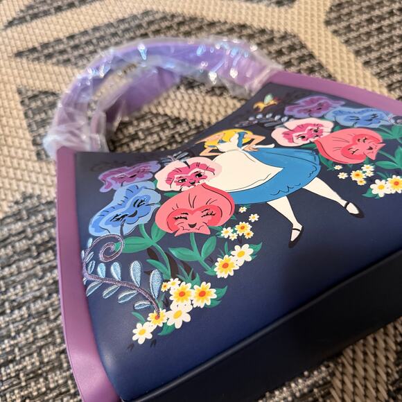 Loungefly Disney Alice in Wonderland Alice & Flowers Convertible Purse - Picture 8 of 8